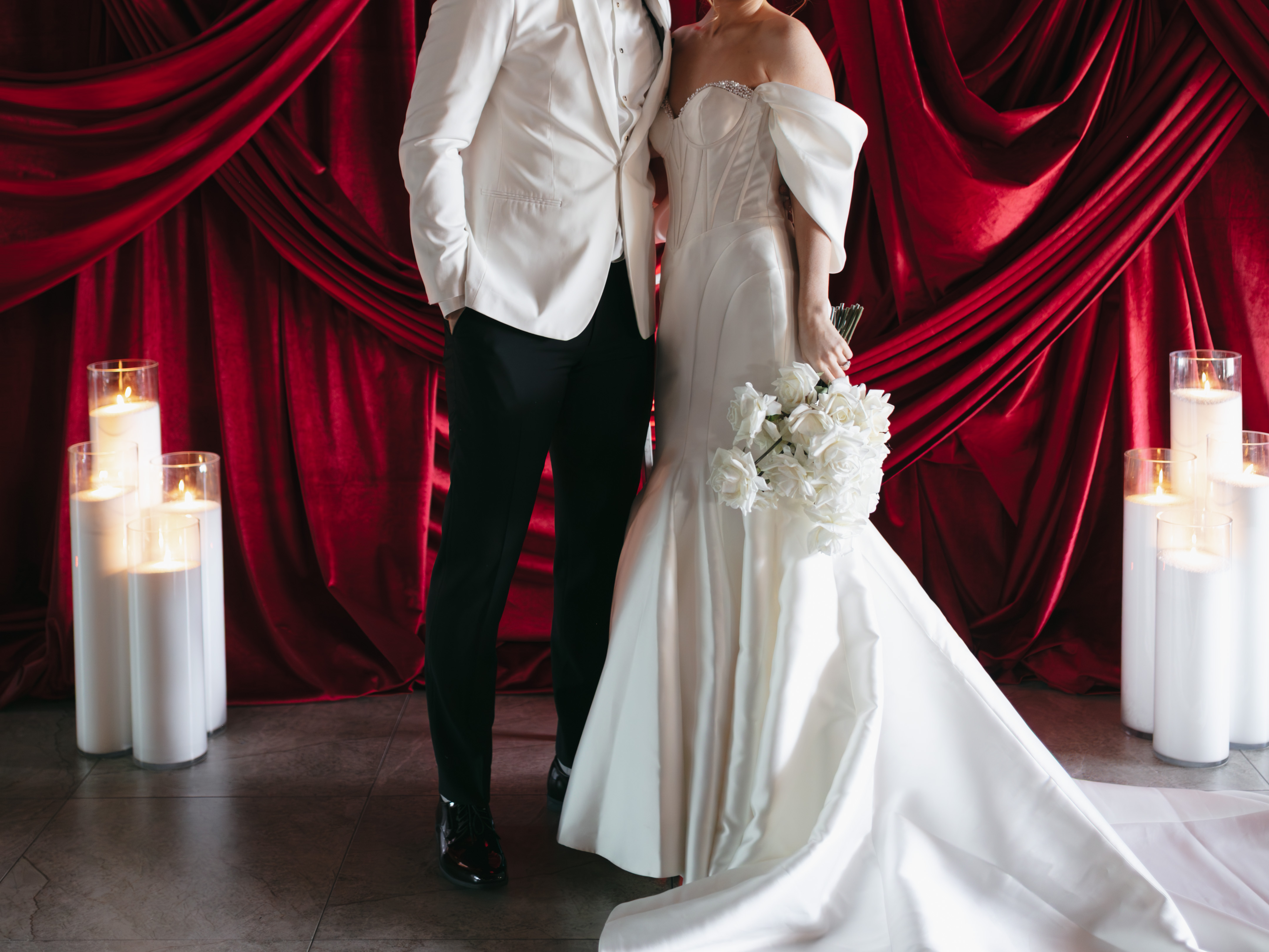 Color Drenched: Draping and Crimson Hues in Imagined Wedding Day