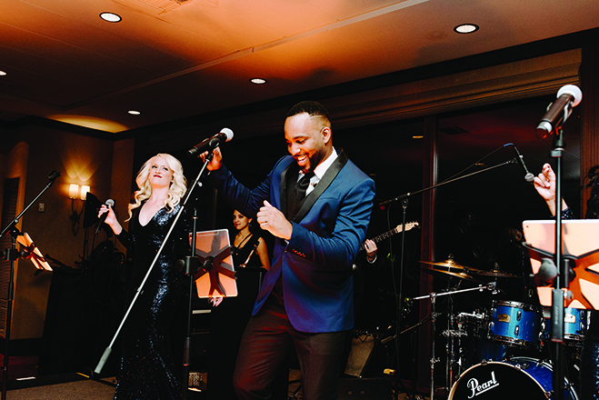 Minnesota wedding band Northstar performs at a reception.