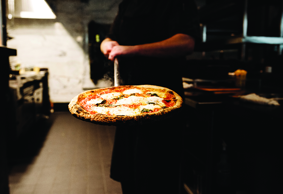 A pizza from Giulia, the Italian restaurant at Emery.