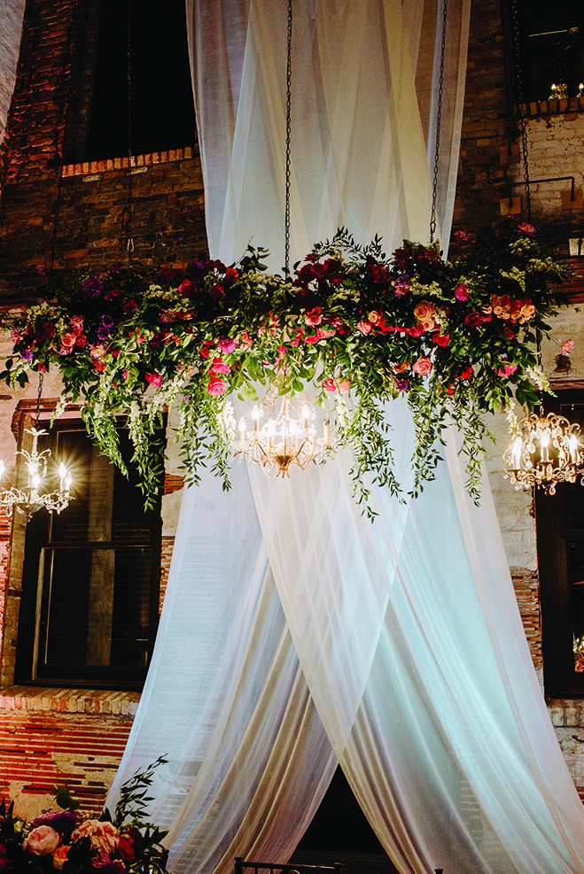 The decorations for Molly and Seth's wedding at Aria