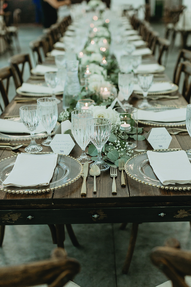 The tables set at the reception at The Hutton House.