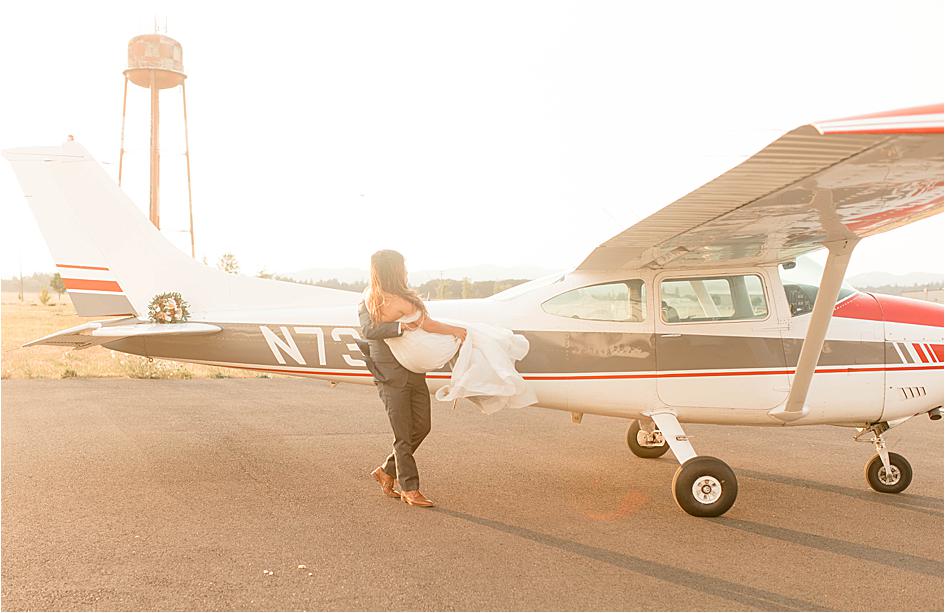 oregon bride, oregon wedding, corvallis wedding, bride and groom, airplane photography