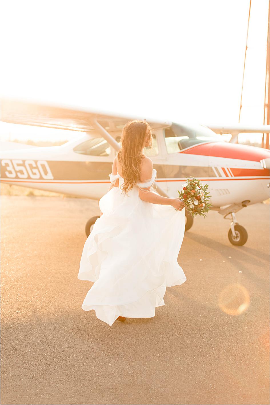 oregon bride, oregon wedding, corvallis wedding, bride and groom, airplane photography