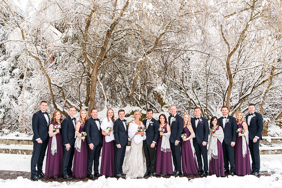 Jordan and Jenna Schiemer with their wedding party.