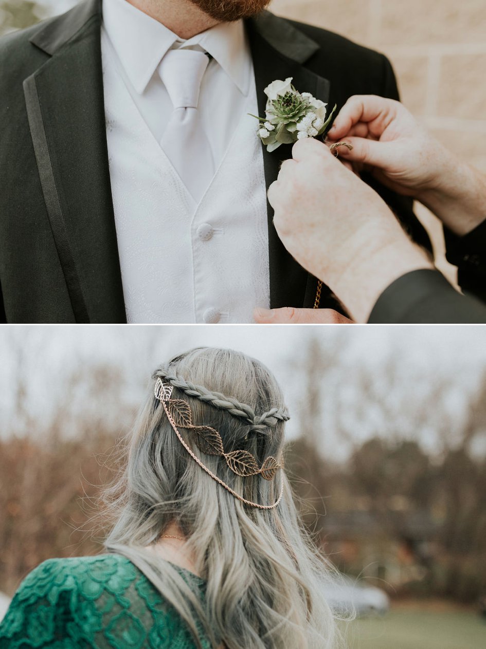 Crimson and White Fall Wedding in the Woods | Wisconsin Bride