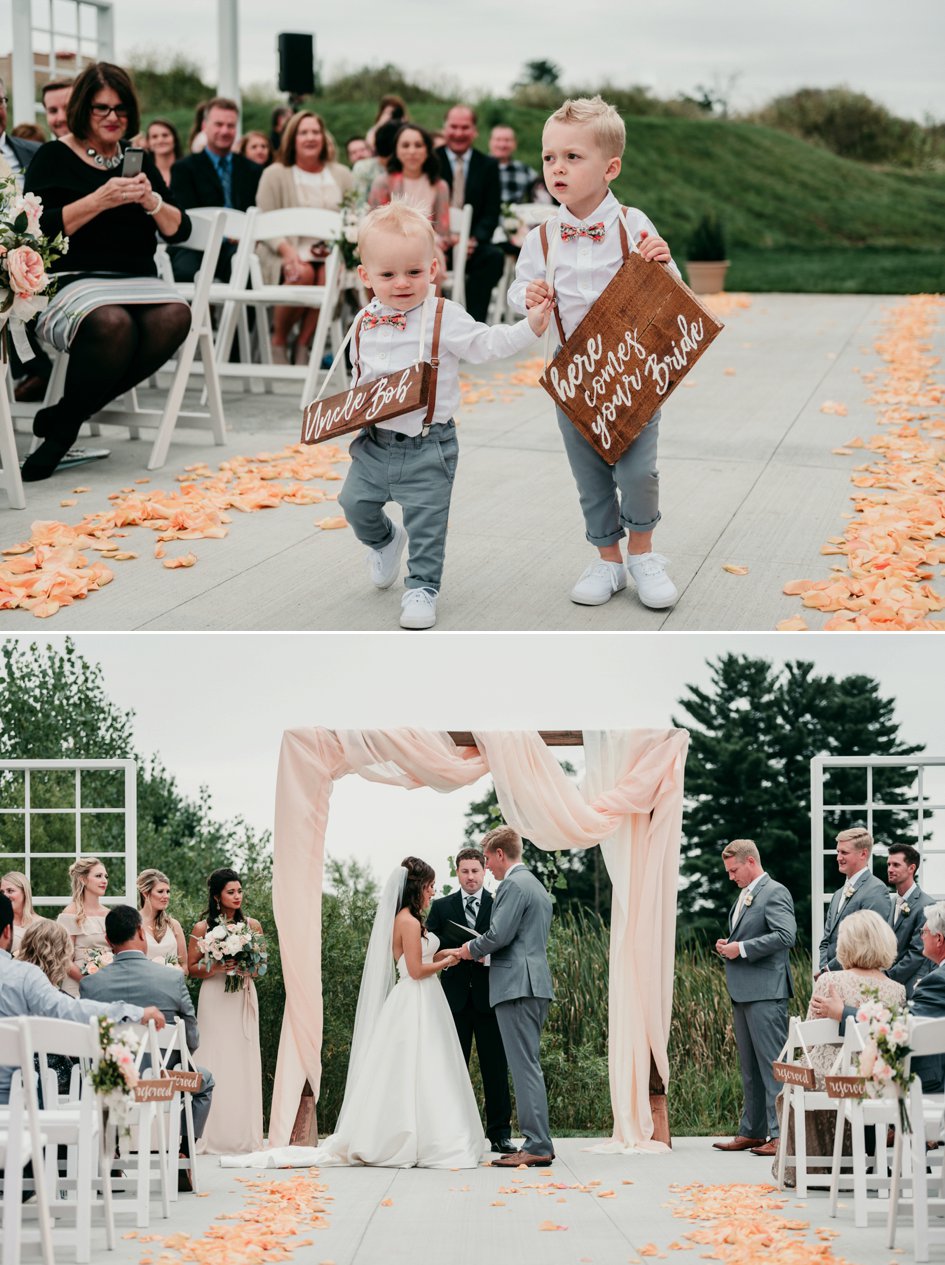 Peachy Wedding at the Chapel on the Green at Chula Vista | Wisconsin Bride
