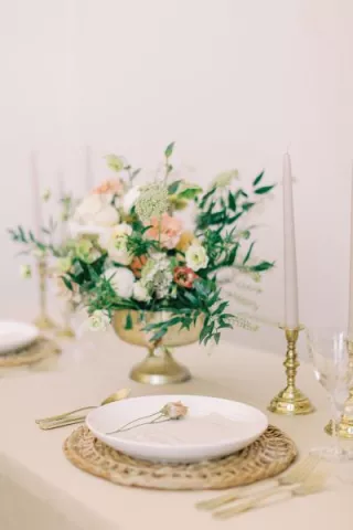 Table-scape Featuring Elegant Old-World Feminine Details in Styled Shoot