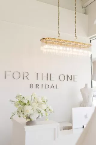 Interior of For The One Bridal's new boutique space