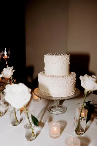 Pearl Decorated Wedding Cake