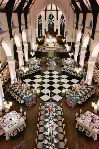 Interior of St. James 1868 in winning wedding day design