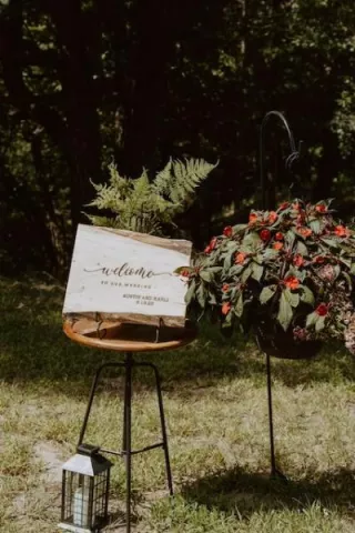 Handcrafted Wooden Sign in Sustainable Wedding