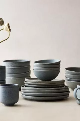 Earth toned tableware from West Elm