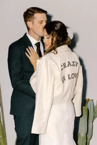 Emily and Max Cozy Up After an Intimate Ceremony at the Andaz Scottsdale Resort