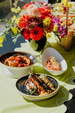 Sushi Against the Skyline: Rooftop Fête Features Vibrant Bursts of Color 