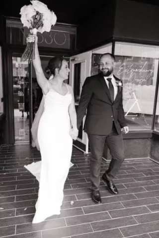 Clint and Kayla exit AZ + Co after their ceremony