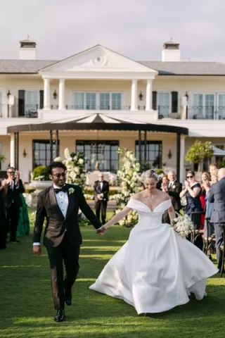 Black, white and green elegance in September wedding at Rosewood Miramar Beach