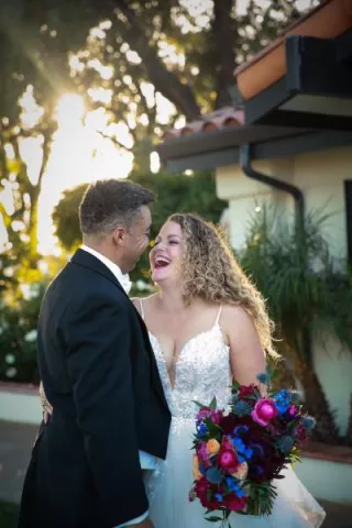Amanda and Claude Share a Laugh in Vibrant Wedding at La Lomita Ranch