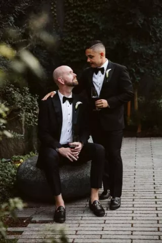 Kendall and Kyle pose on their wedding day at Novelty Hill-Januik Winery