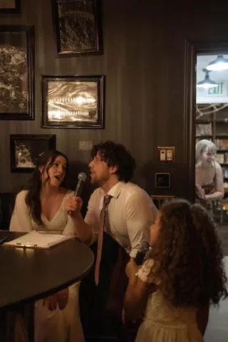 Eliza and Sheldon Singing Karaoke at their Nontraditional Reception