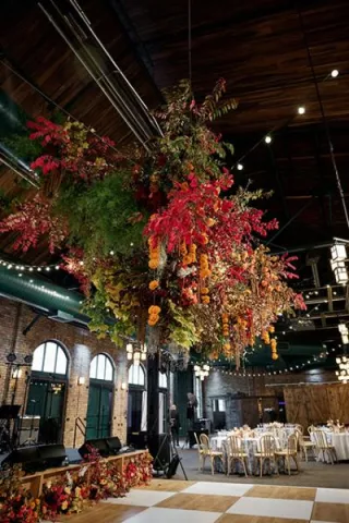 Vibrant Autumnal Hues Amidst Magical Fall Foliage in Wedding Day at Nicollet Island Pavilion
