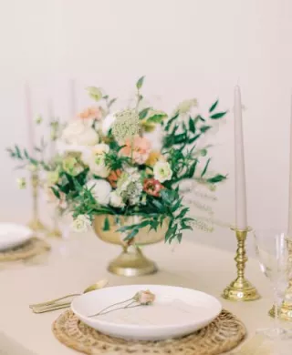 Table-scape Featuring Elegant Old-World Feminine Details in Styled Shoot