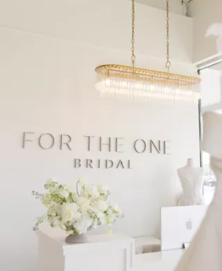Interior of For The One Bridal's new boutique space