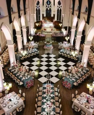 Interior of St. James 1868 in winning wedding day design