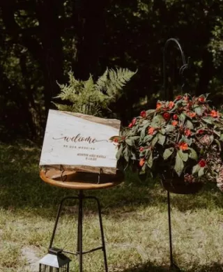 Handcrafted Wooden Sign in Sustainable Wedding