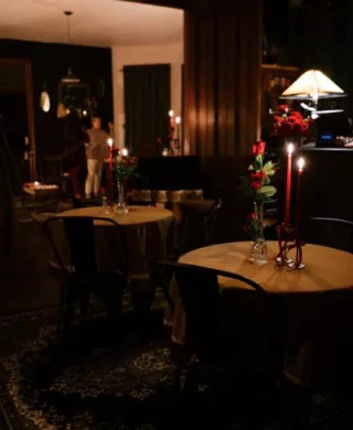 Interior of Tipsy Society's speakeasy