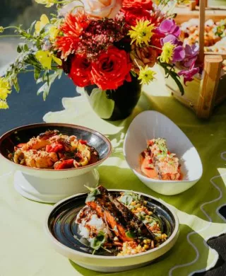 Sushi Against the Skyline: Rooftop Fête Features Vibrant Bursts of Color 