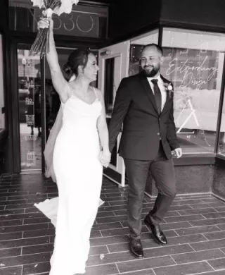 Clint and Kayla exit AZ + Co after their ceremony