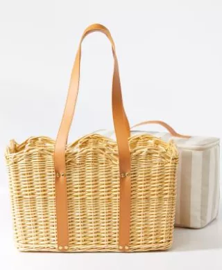 Scalloped Wicker Insulated Picnic Basket from Mark & Graham
