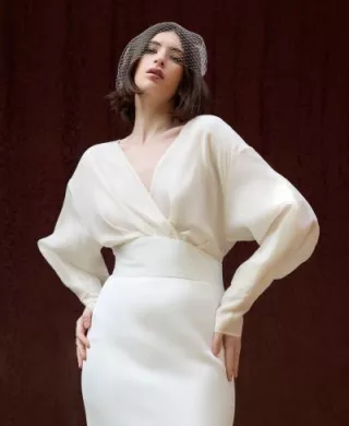Model poses in dramatic ensemble at Olympic Sculpture Park