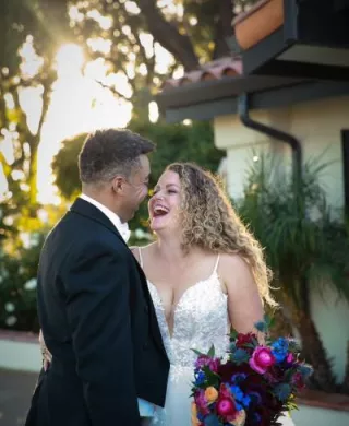 Amanda and Claude Share a Laugh in Vibrant Wedding at La Lomita Ranch