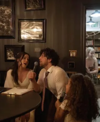 Eliza and Sheldon Singing Karaoke at their Nontraditional Reception