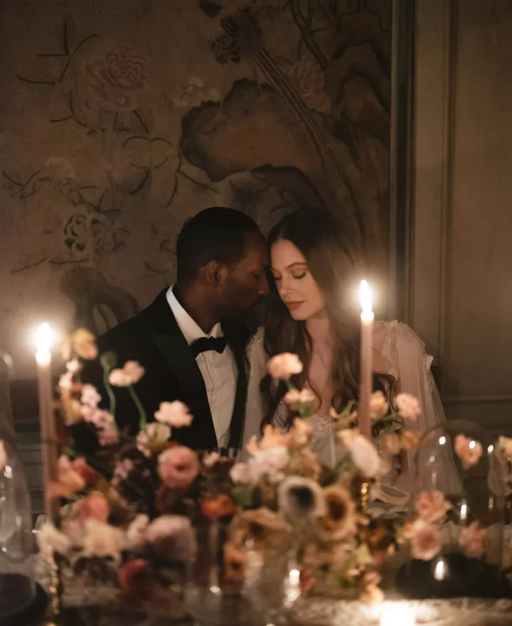 Romantic candlelit styled shoot at Chateau Fayloli
