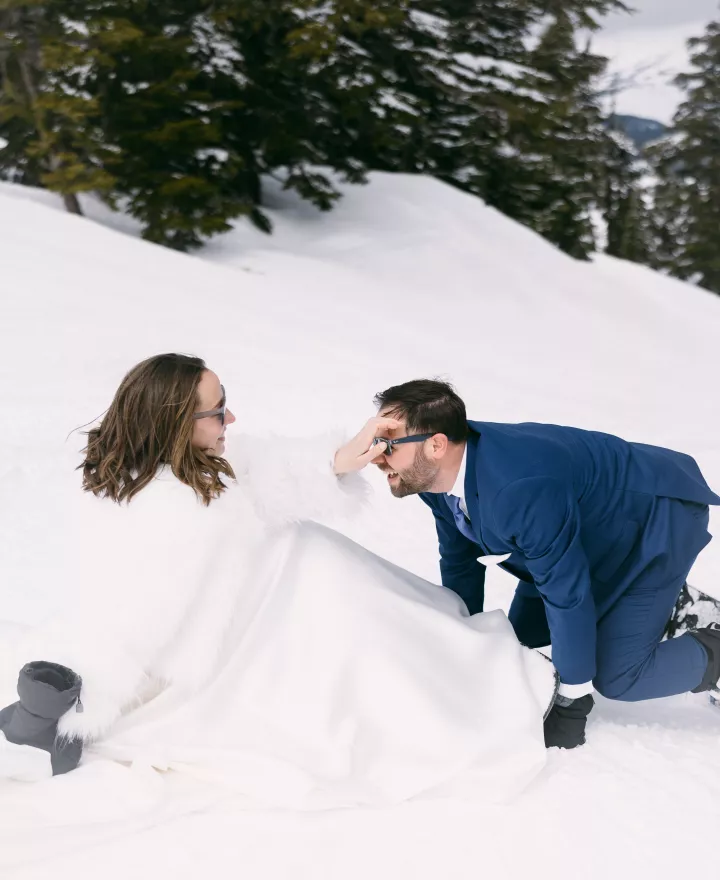 Fresh 'Pow' and Renewed Vows: Adventurous Elopement on Mt. Bachelor