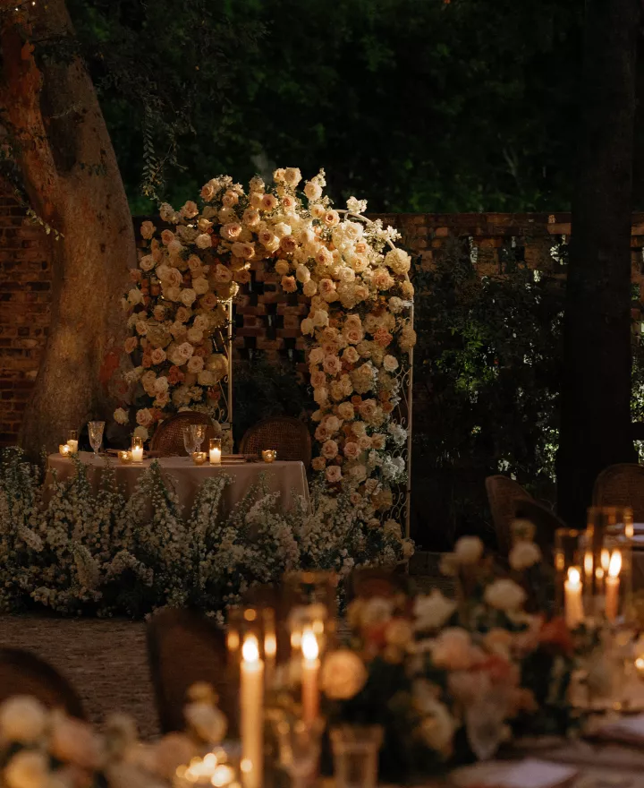Intimate wedding at Hummingbird Nest Ranch exudes quiet luxury and feminine details