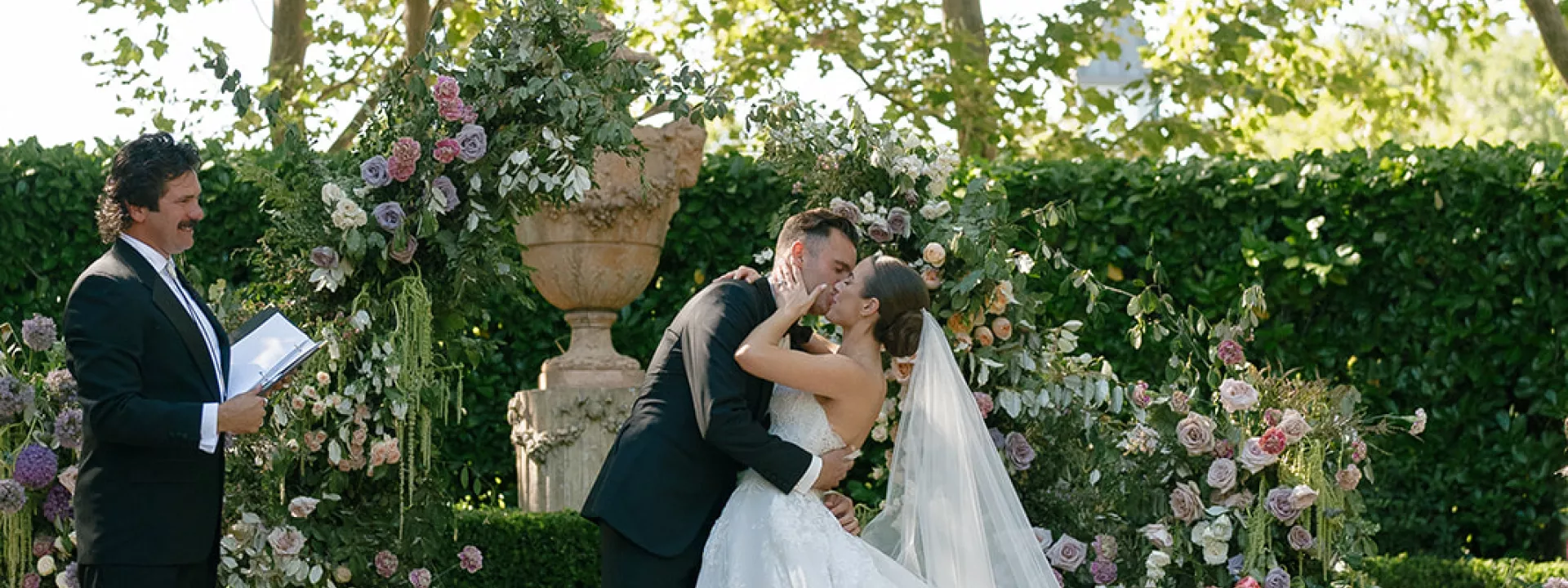 Olivia and Austin Seal their Vows with a Kiss in Enchanting Wedding at Beaulieu Garden