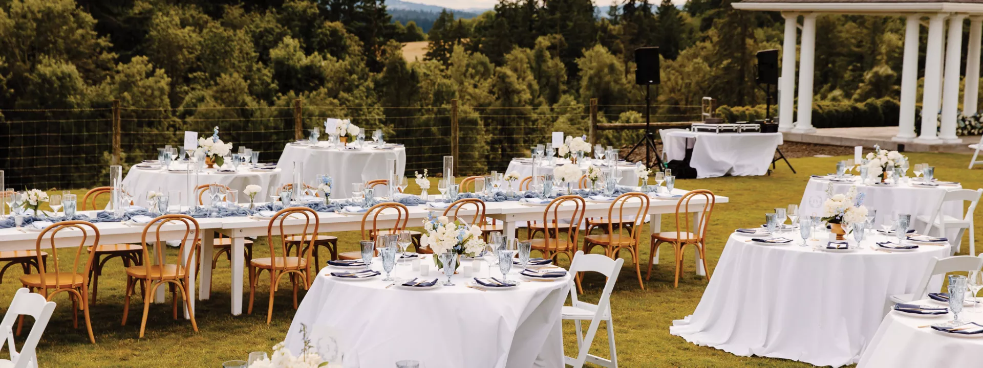 Elegant Blue Details Featured in Outdoor Wedding at Oswego Hills Winery