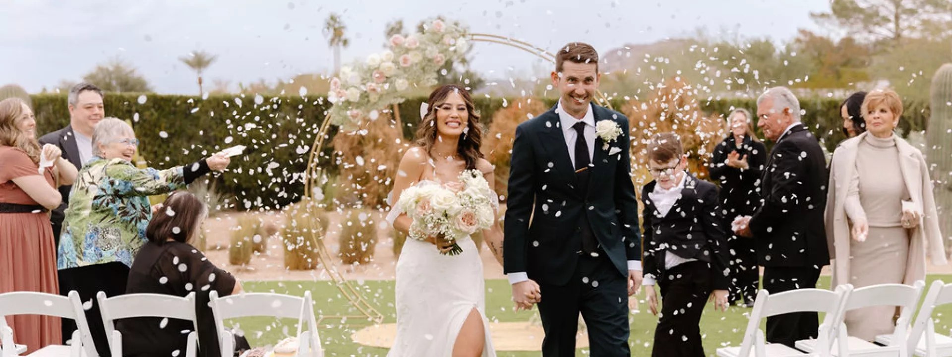 Emily and Max Celebrate After their Modern Floral Filled Ceremony at The Andaz Scottsdale