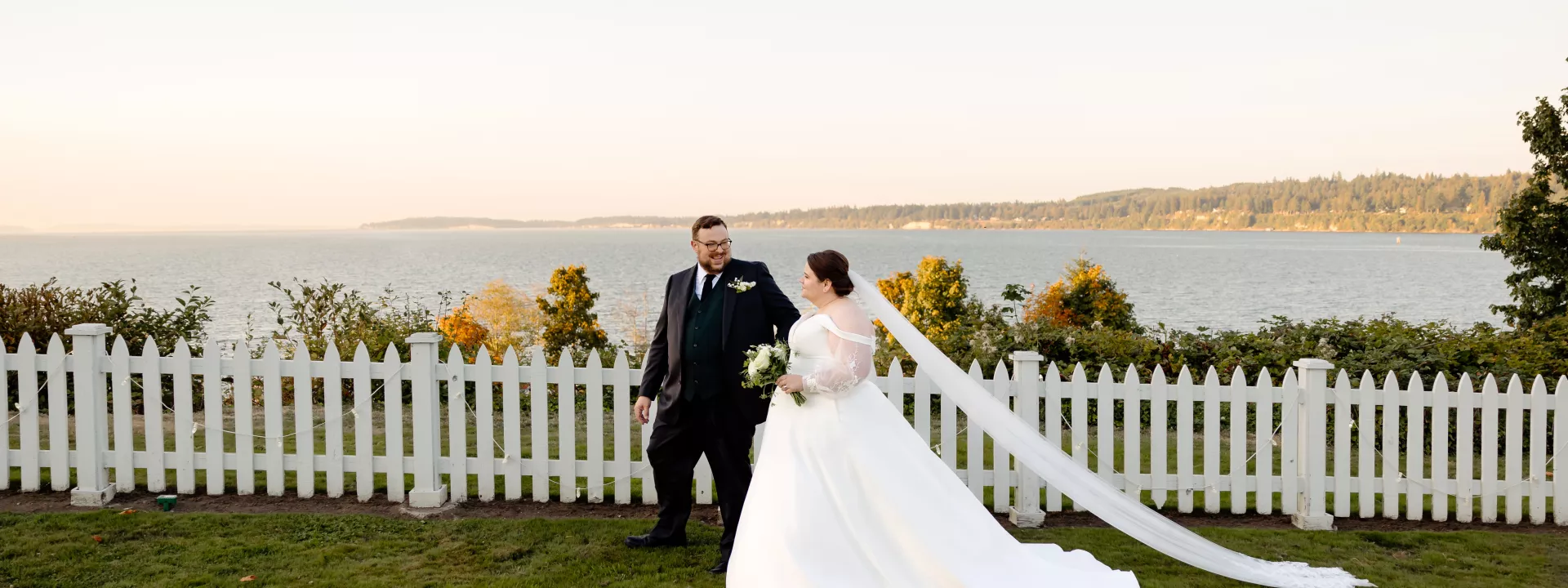 Casey and Anthony Framed by Idyllic Pacific Northwest Scenery