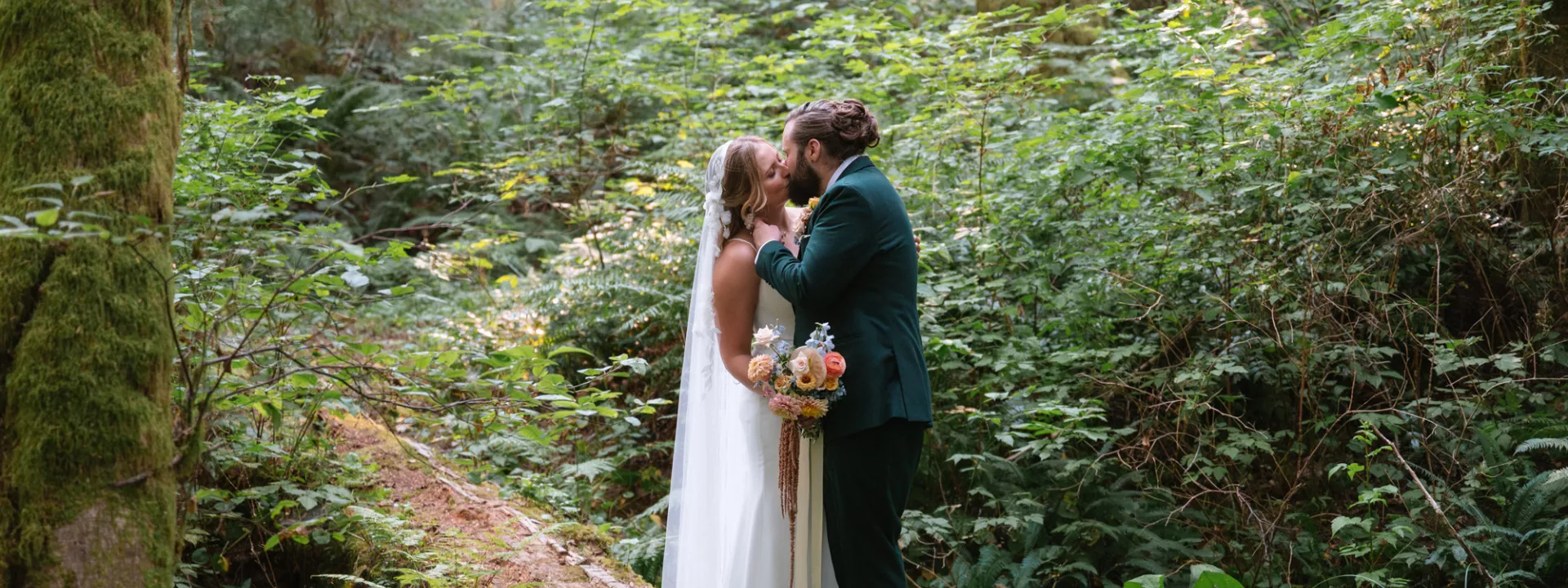 Natasha and will walk the wooded grounds of their Wedding Day