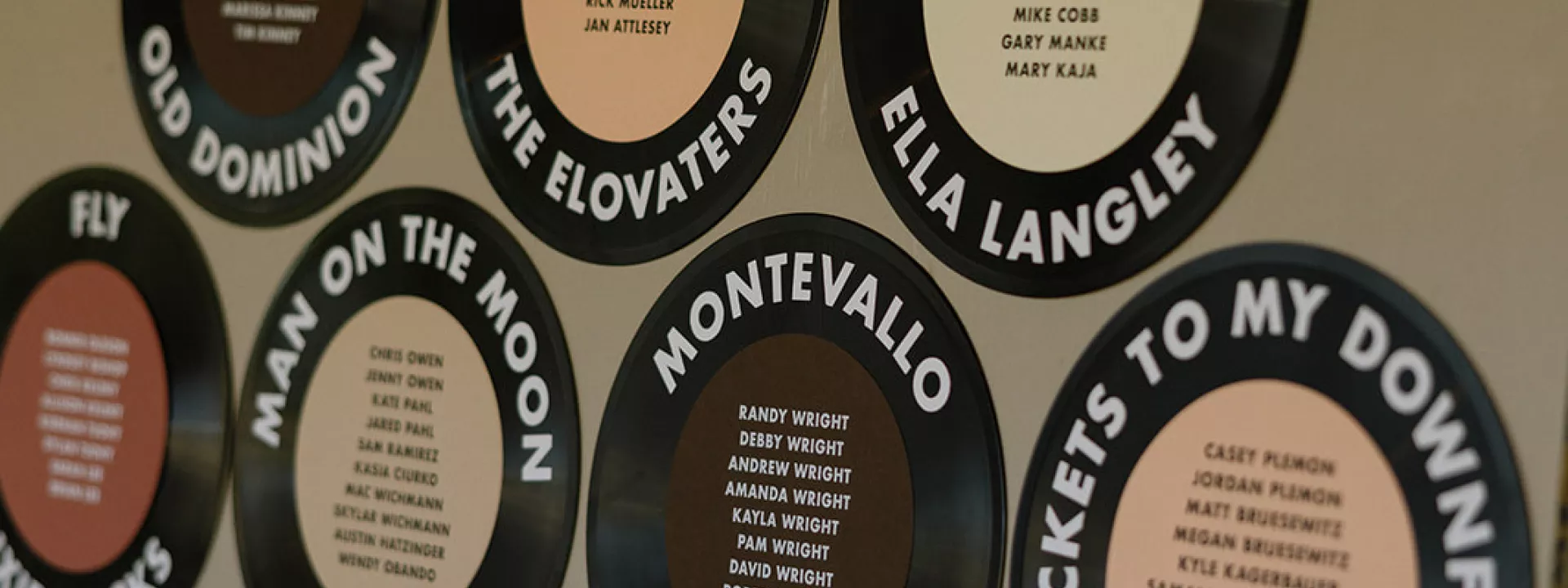 Record themed escort display in winning design
