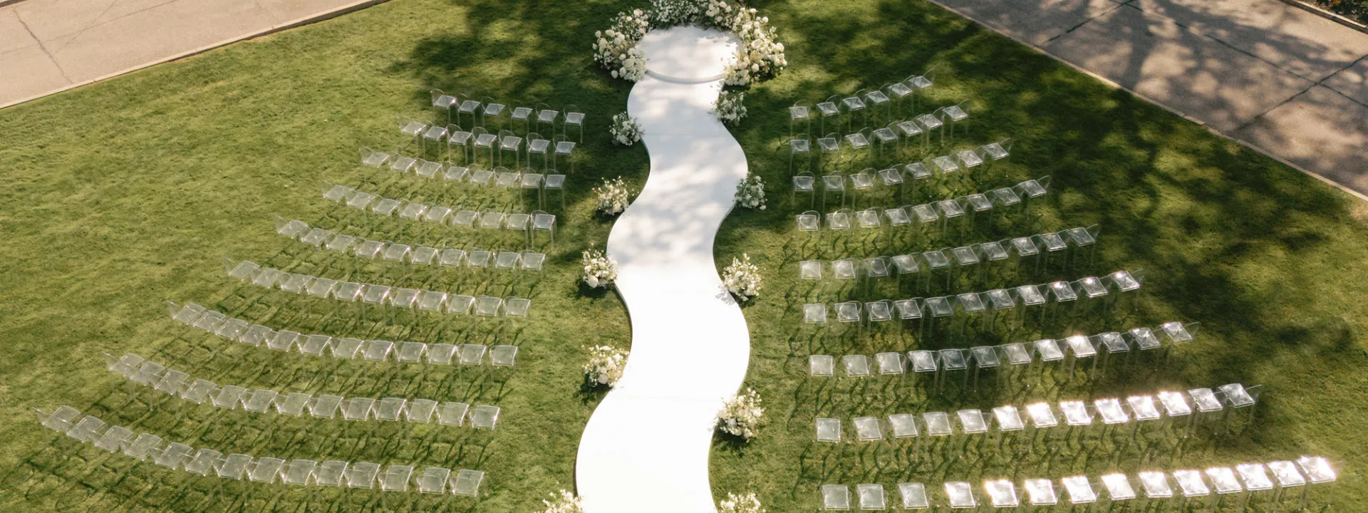 Aerial view of winning ceremony design 