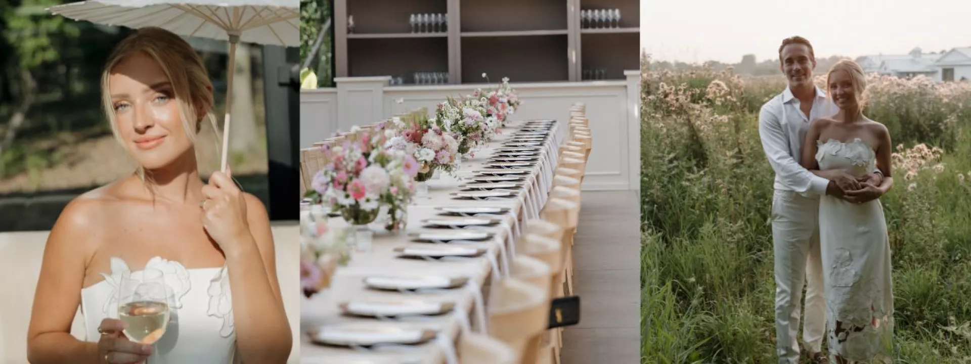 Collage of Daisy Kent and her bridal shower at Woodland Glasshaus