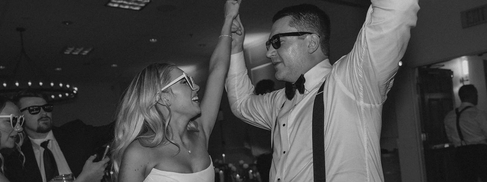 Allison and Laurence celebrate their wedding on the dance floor