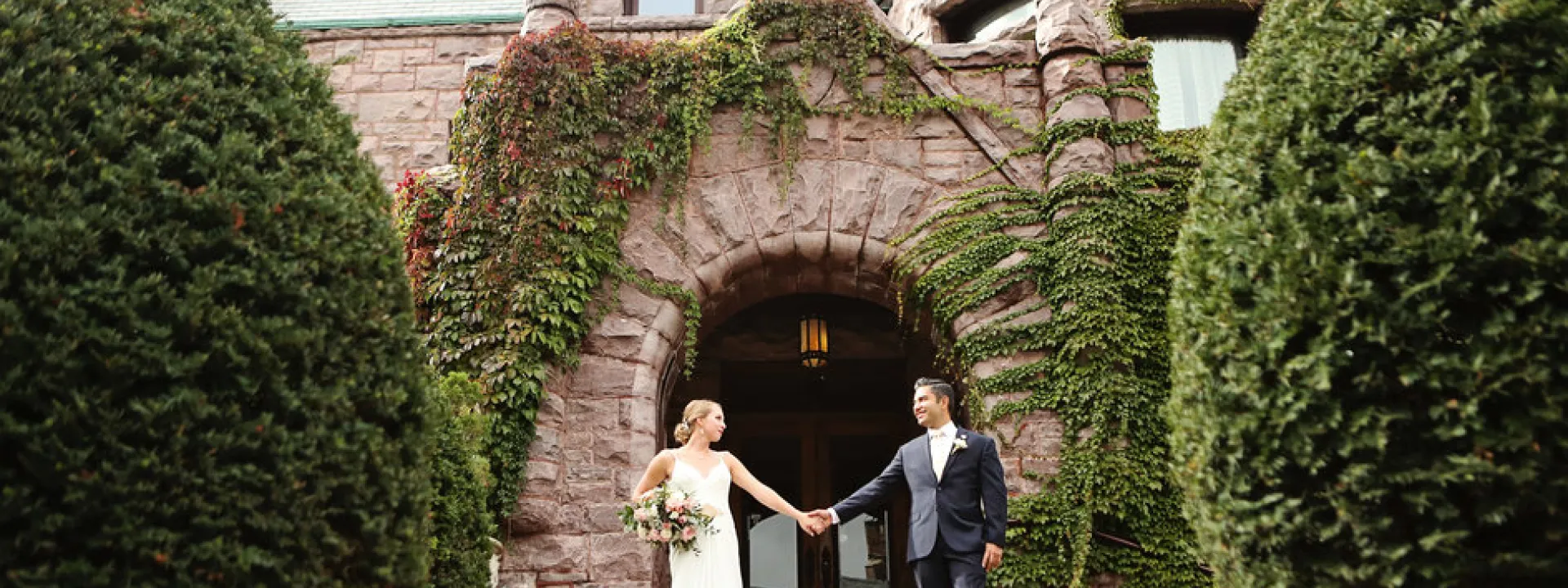 Husband and Wife at the Van Dusen Mansion in Minnesota