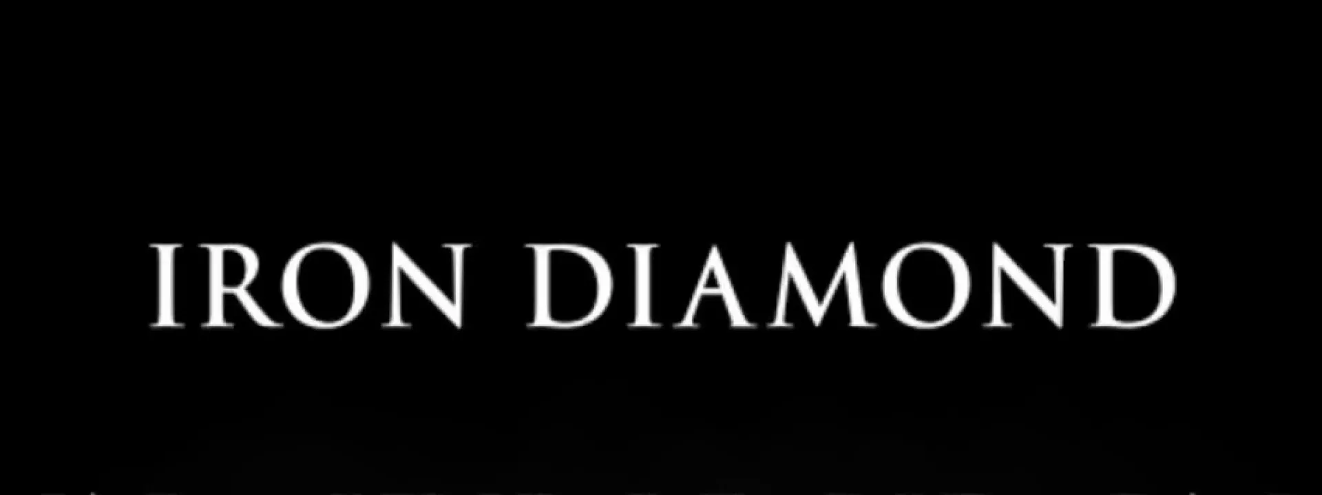 white Iron Diamond logo against black background