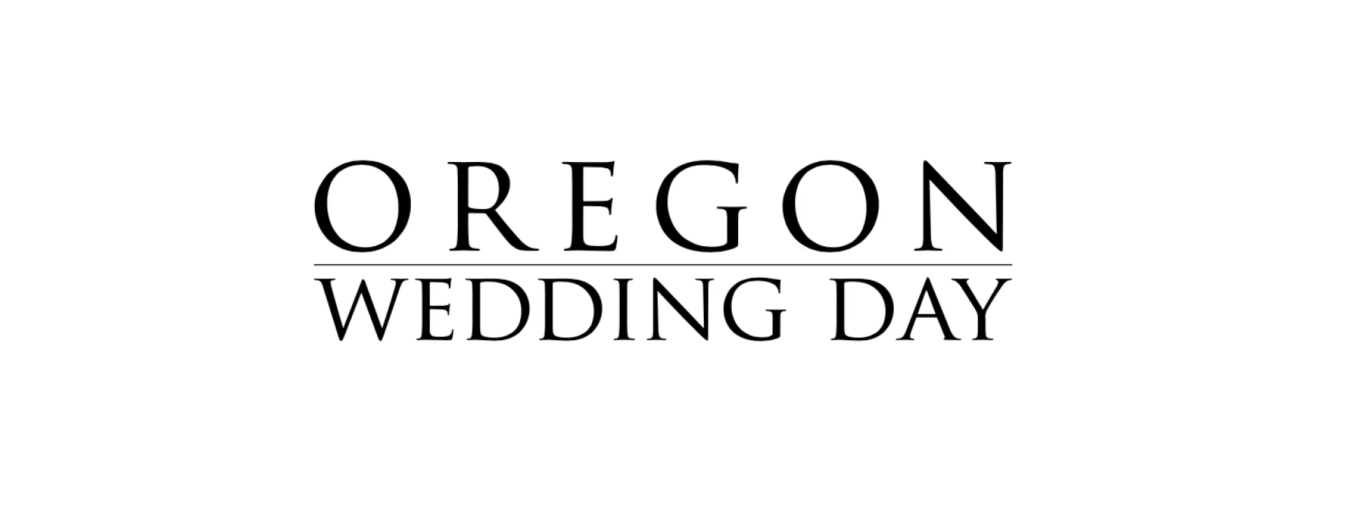 Black Oregon Wedding Day logo against white background